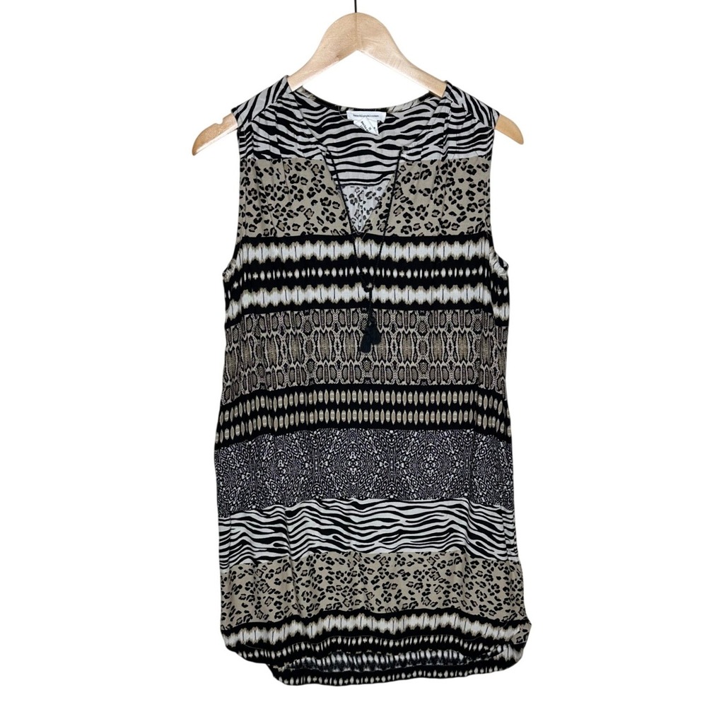 beachlunchlounge Multicolored Animal Print Sleeveless Pull Over Shift Dress M